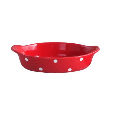 China New Style Sustainable Bakeware Ceramic Western Food Dish For Oven Tableware Household Baking Bowl for sale