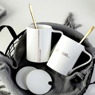 China Stocked European and American hot-selling mugs, creative simple ceramic mugs, household mugs for sale