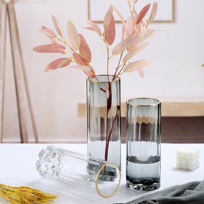 China Vase Home Decoration Minimalist Upright Glass Vase Ornaments Transparent Vase Hydroponics for sale