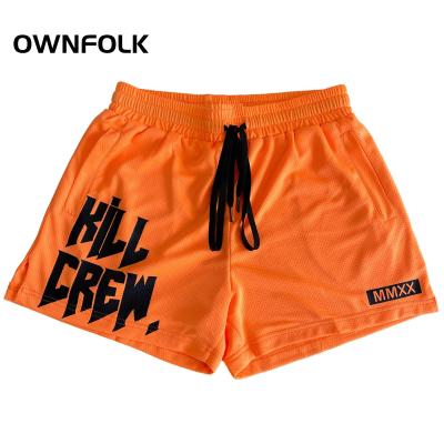 China OWNFOLK 2022 New Fashion Wholesale Men's Anti-Wrinkle Fitness Sports Shorts Printed Cotton Fleece Sweat Shorts for sale