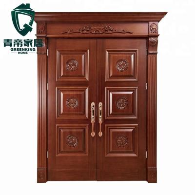 China Solid Swing Core Painted Hotel Interior Double Doors for sale