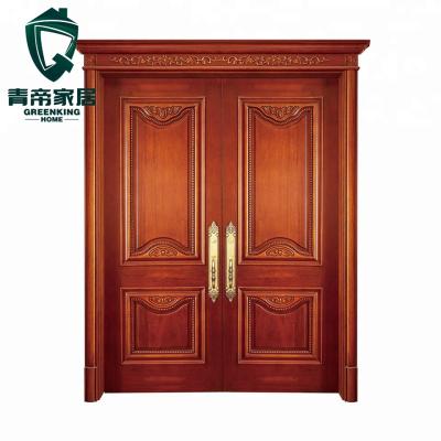 China Fancy Elegant Swing Entrance Interior Veneer Wood Door Design for sale