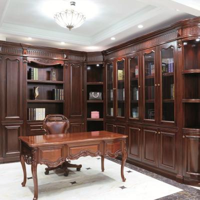 China Modern Customized Luxury Oak Wood Bookcase Bookcase Solid Design for sale