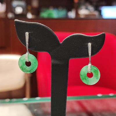 China CLASSIC Circle Jadeite Earring/diamond/18k for sale