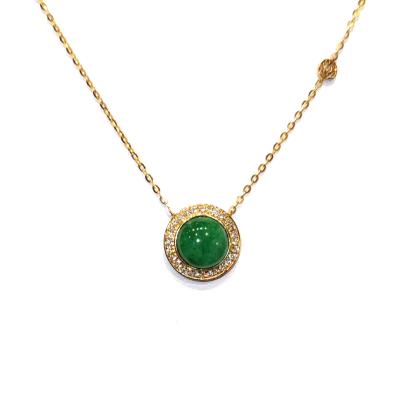 China High Quallity Fortune Circle 18K Gold Diamond Jade Pendant for sale