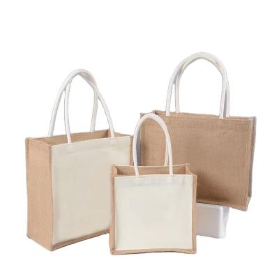 China Custom Catering Handled Bento Bag Gift Storage Shopping Manufacturer Cheap Wholesale Blank Cotton Jute Bag Professional DIY Bags for sale