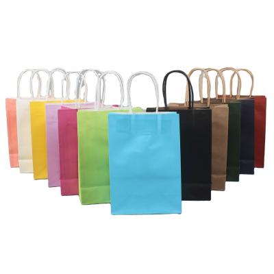 China Wholesale Colored Recycled Materials Kraft Paper Bag Size Food Packaging Custom Printing Paper Bag for sale