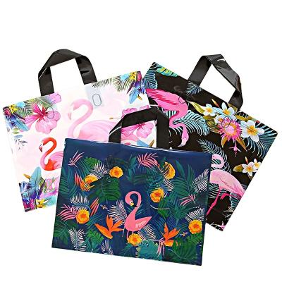 China Recyclable Customized Plastic Packaging Bags PE Plastic Bags Custom Logo Shopping Bag OEM With Handle for sale