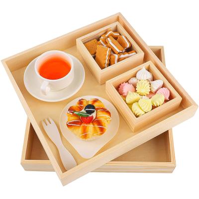 China Viable Wholesale Natural Color Simple Environmental Protection, Beech Wood Food Safe Tray for sale