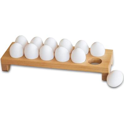 China Factory Wholesale Viable Environmental Wooden Egg Tray Wood Egg Crate Rack Wooden Egg Table Rack for sale