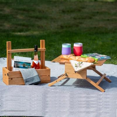 China HAINA Heze Modern Wholesale Outdoor Maple Plywood Portable Folding Camping Quilting Wood Table for sale