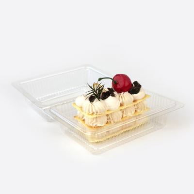 China Disposable High Quality Clear Dessert Box Small Cake Blister Food Packaging Tray Plastic Plastic Dessert Cake Containers for sale