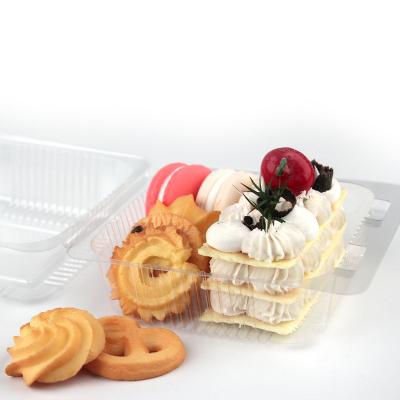 China Disposable Clamshell Packaging Customize Logo Food Bread Packaging Box Clear Take Away Bread Cookie Packaging for sale