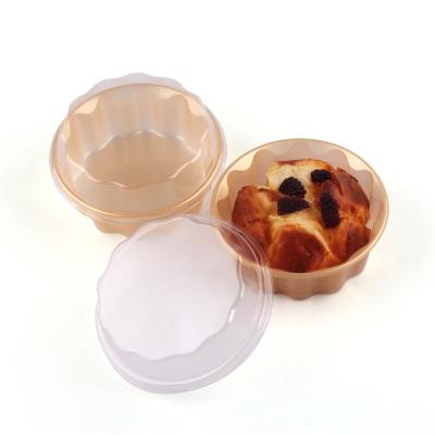 China Factory Wholesale Disposable Ready To Ship Round Cake Blister Box Mini Clear Plastic Cake Box Food Container for sale