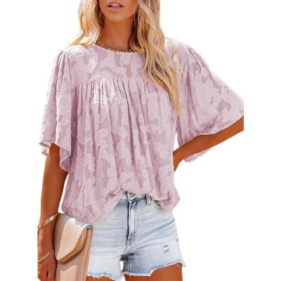 China 2022 summer ladies modern sexy QUICK DRY solid color chiffon casual shirt blouses for women for sale