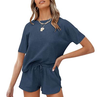 China QUICK DRY Woman Homewear Woman Shirt Shorts Set Women Sleepwear Pajamas Sets Lounge Wear Sets Women 2pcs Suits Loungewear Summer 2021 for sale