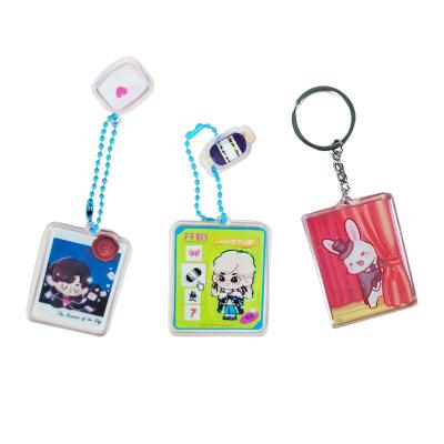 China Cute Cartoon Cartoon anime peripheral pendant acrylic keychain creative transparent adhesive advertising small gift keychain decoration for sale