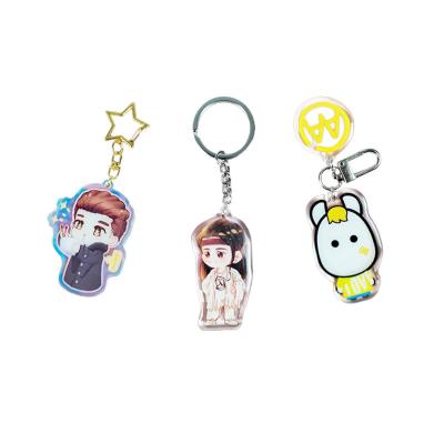 China Cute Cartoon Transparent acrylic keychain wholesale supply cartoon anime game pendant cute star accessories free design for sale