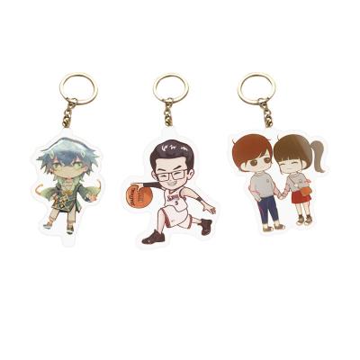 China Cute Cartoon Manufacturer Supply Wholesale Customized Key Chain Transparent Acrylic Double Sided Creative Cartoon Star Key Chain Character for sale