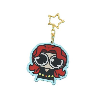 China Cute Cartoon Key Chain Customization Anime Cartoon Acrylic Double Sided Advertising Small Gift Hanger Chain Wholesale for sale