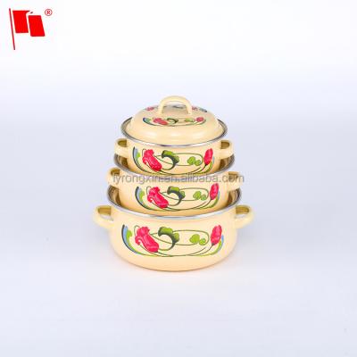 China Eco - Friendly Enamel Casserole Cooking Pot Dish Ceramic Dinner for sale