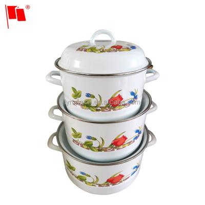 China Sustainable Enamel Cooking Pot Dinner Plate Sets Ceramic Cast Iron Casserole for sale