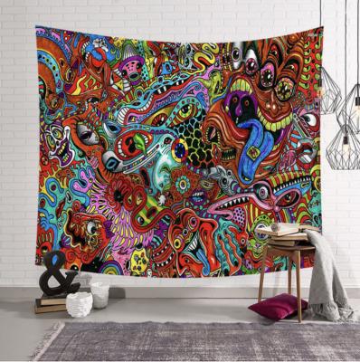 China Psychedelic Trippy Colorful Home Decor Anime Psychedelic Tapestry for sale