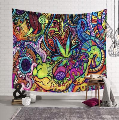 China Psychedelic Trippy Wall Hanging Trippy Psychedelic Trippy Home Decor Printed Custom Tapestry for sale