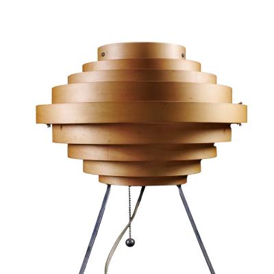 China UFO Contemporary Wooden Bending Geometric Decorative Lamp for sale