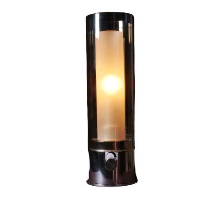 China Modern fashionable columnar iron glass decorative lighting is simple and portable for sale