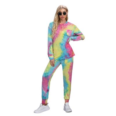 China Wholesale QUICK DRY 2 Piece Tie Dye Sets Women's Casual Sweater Women's Clothing Loose Sweater Sets for sale