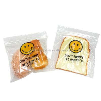 China LDPE Moisture Proof Custom Printed Plastic Storage Food Packaging Sandwich Sandwich Resealable Plastic Bag for sale