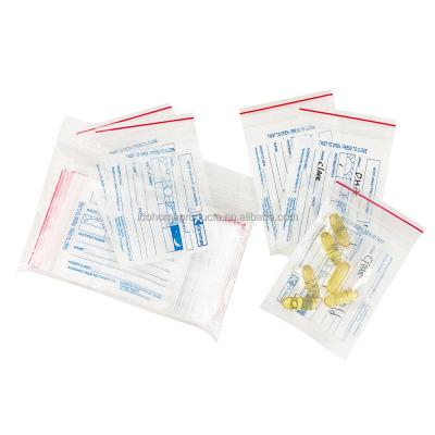 China Disposable Custom Printed LDPE Pills Medicine Plastic Zipper Pouch Medical Resealable Drug Ziplock Packing Bag for sale