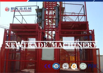 China Frequency Conversion Construction Material Hoist / Elevator With Doulbe Cage for sale