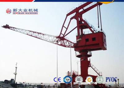 China Customized 16 Ton Rail Type Slewing Crane With Grab Bucket , Shipyard / Dock Crane for sale