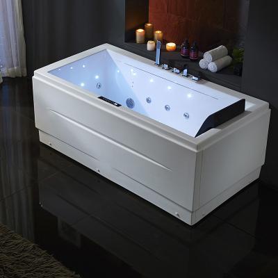 China New Design Indoor Three Side Whirlpool Bathtub Acrylic Skirted Massage Bathtubs For 2 Adults Massage Jets for sale