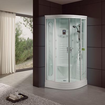 China Modern Home Large Size Luxury Arc Sauna Fan Shaped Sauna Rooms Surf Massage Private Bathtubs Steam Shower Room for sale