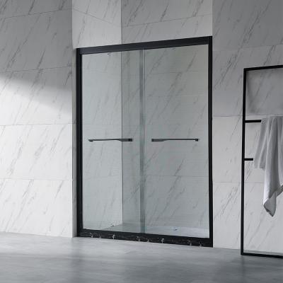 China Modern Cheap Black Frame Fiberglass Only Sliding Shower Door Prices for sale