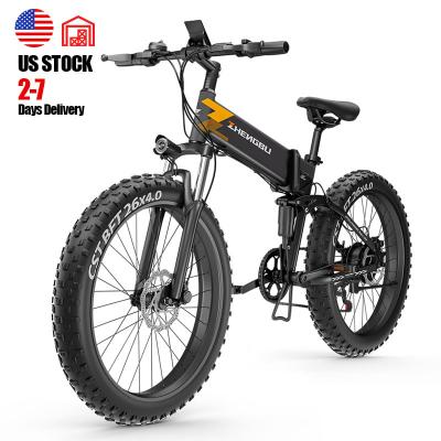 China ZHENGBU multifunctional 26H1F 400W 48V 10.4AH folding ebike/26inch fat tire mountain electric bike/snow electric bicycle for sale