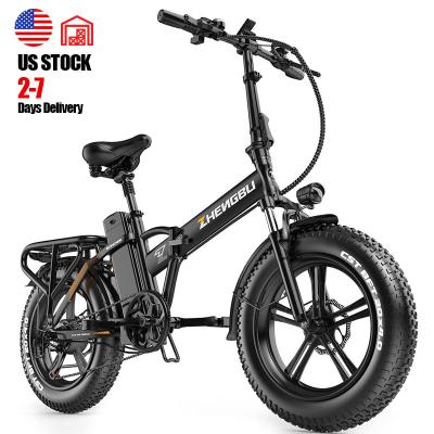 China Aluminum Alloy [RTS] US STOCK ZHENGBU EUY F6 20 Inch 750W 48V 15AH 18AH 20AH Shimano 7 Speed ​​Folding E Bike Fat Tire Electric Bike for sale