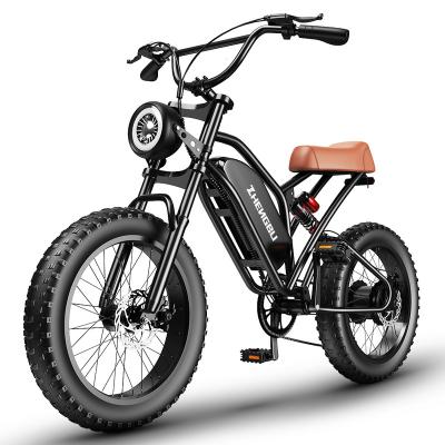 China Hot Sale ZHENGBU EUY S4 20 Inch Aluminum Alloy 1000W 48V 10AH 15AH 20AH EbikeMountain Full Suspension Fat Tire Vintage Electric Bike Retro for sale