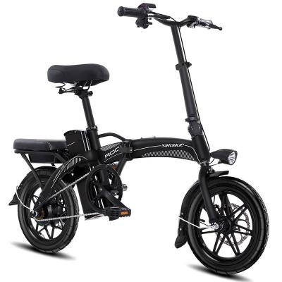 China Steel electric bicycle 14 inch steel frame single speed folding electric car for sale