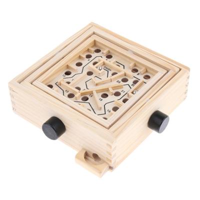 China Wooden Bead Maze Game Educational Toy Bead Maze Game Educational Toy Small (LxWxH) of Maze Puzzle Balance Board: Approx 17.5 x 17.5 x 5.2cm/6.89 x 6.89 x 2, 05 inch for sale