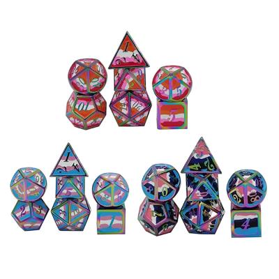 China Play Set Die Cut Polyhedral Pride Flag Zinc Alloy Casting Dies Custom Metal Enamel Rainbow Die Set Polyhedron Set for sale