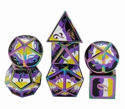 China Game Playing Dice Customized Dice D&D Logo Gaming Gift Adult Zinc Alloy Dice Colorful Design Feature for sale