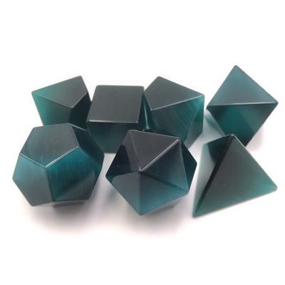 China Wholesale Luxury Polyhedral Green Dice Gemstone Dice Set RPG High Quality Board Games for sale