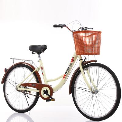 China Popular Ladies Bike Comfortable Saddle Gear Single Speed ​​Disc Brake City Bicycle Aluminum Alloy Ladies Road Bicycle for sale