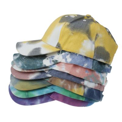 China JOINT Unisex Women's Adjustable Tie-Dyed Baseball Hat Fashion Men Sun Hat Baseball Hip Hop Hat Cap for sale