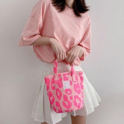 China Fashion Large Capacity Leopard Print Canvas Animal Bucket Bag Women Bags Handbag for sale