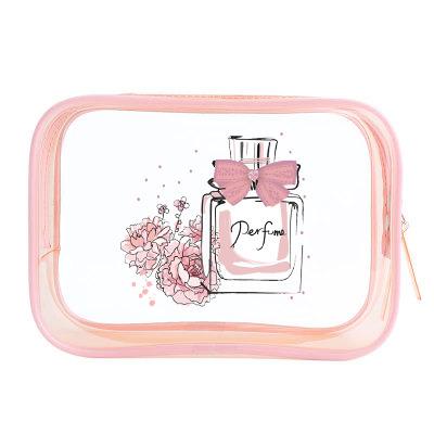 China 2021 fashion travel makeup bag popular transparent waterproof colorful cosmetic large pouch toiletry bag clear travel makeup bag for sale